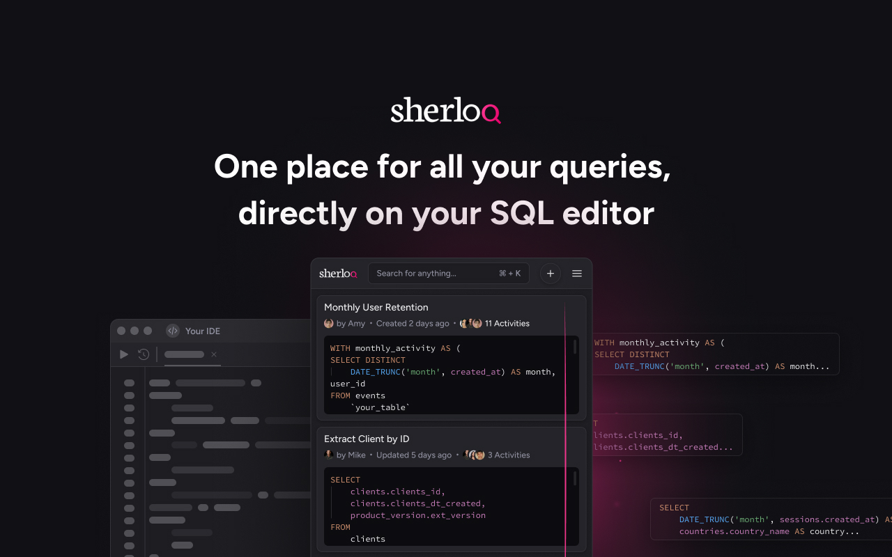 Sherloq - Save, Share & Simplify your queries chrome谷歌浏览器插件_扩展第3张截图