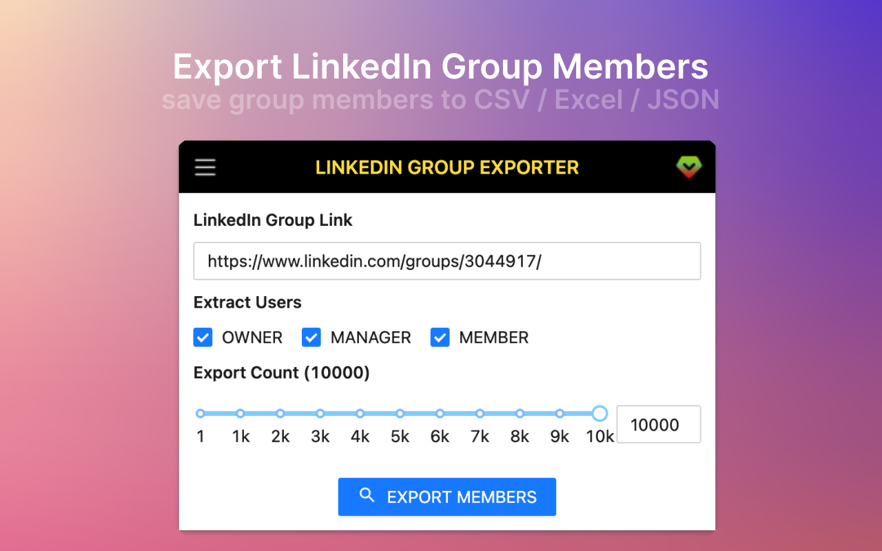 Group Export for LinkedIn™️(Email) chrome谷歌浏览器插件_扩展第3张截图