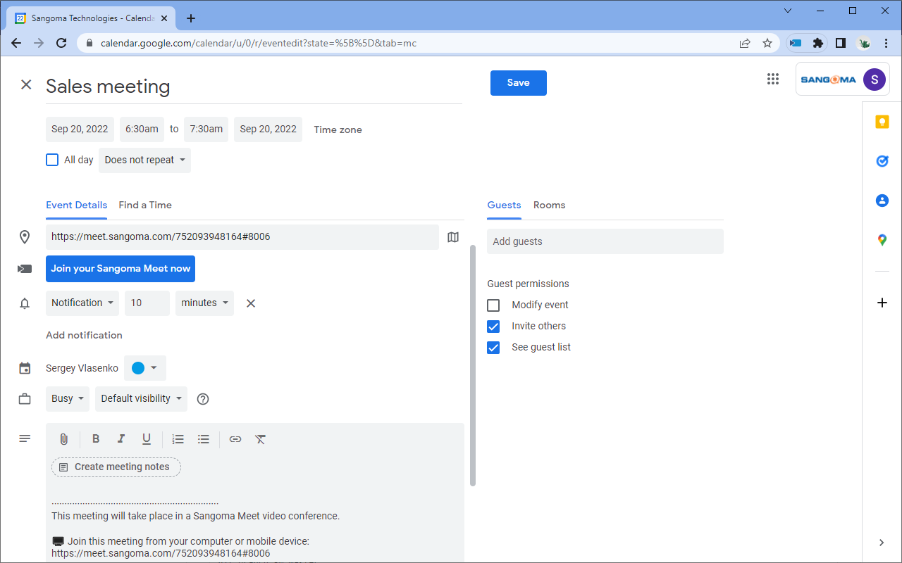 Sangoma Meet chrome谷歌浏览器插件_扩展第2张截图