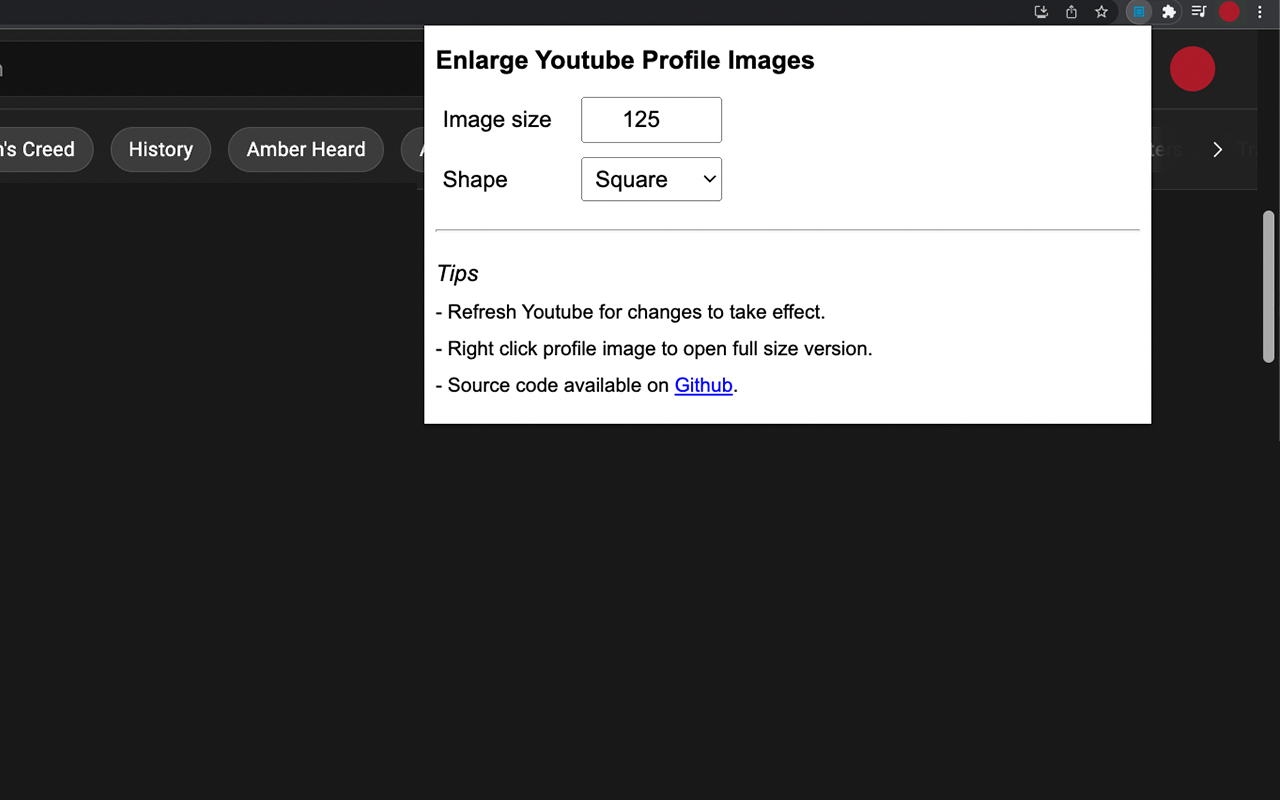 Enlarge Youtube Profile Images chrome谷歌浏览器插件_扩展第1张截图