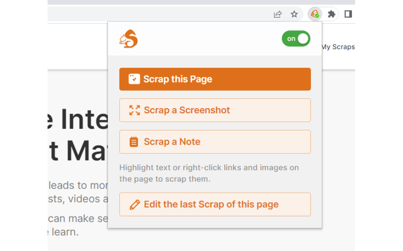 Scrappi chrome谷歌浏览器插件_扩展第1张截图