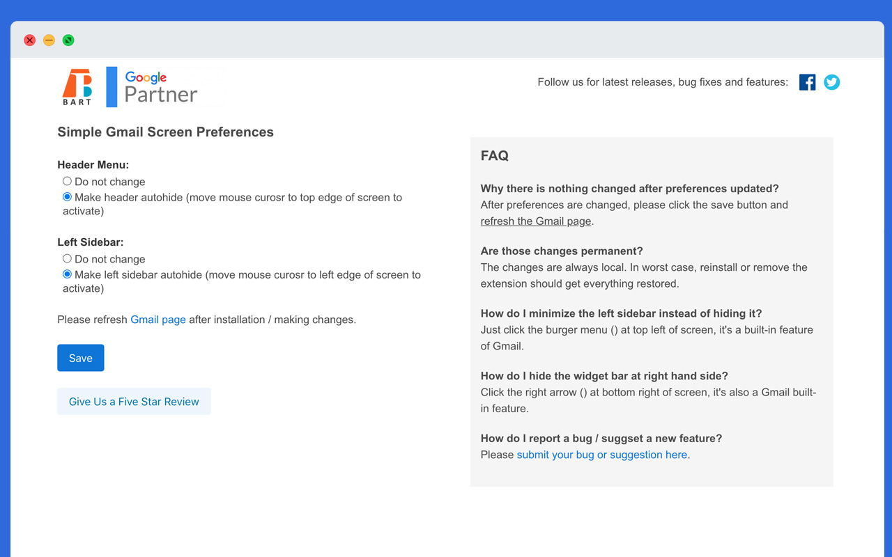 Simple Gmail Screen chrome谷歌浏览器插件_扩展第1张截图