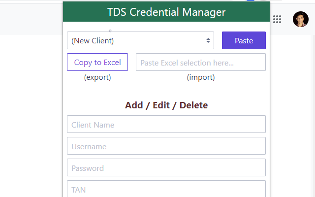TDS Credential Manager chrome谷歌浏览器插件_扩展第1张截图