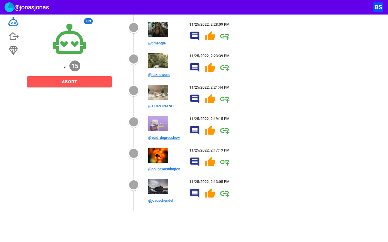 BeSocial - Social Automation for Behance chrome谷歌浏览器插件_扩展第2张截图