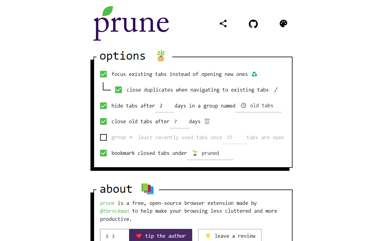 prune chrome谷歌浏览器插件_扩展第2张截图