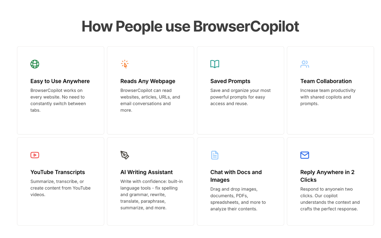 BrowserCopilot - Your AI Copilot Across the Web chrome谷歌浏览器插件_扩展第5张截图