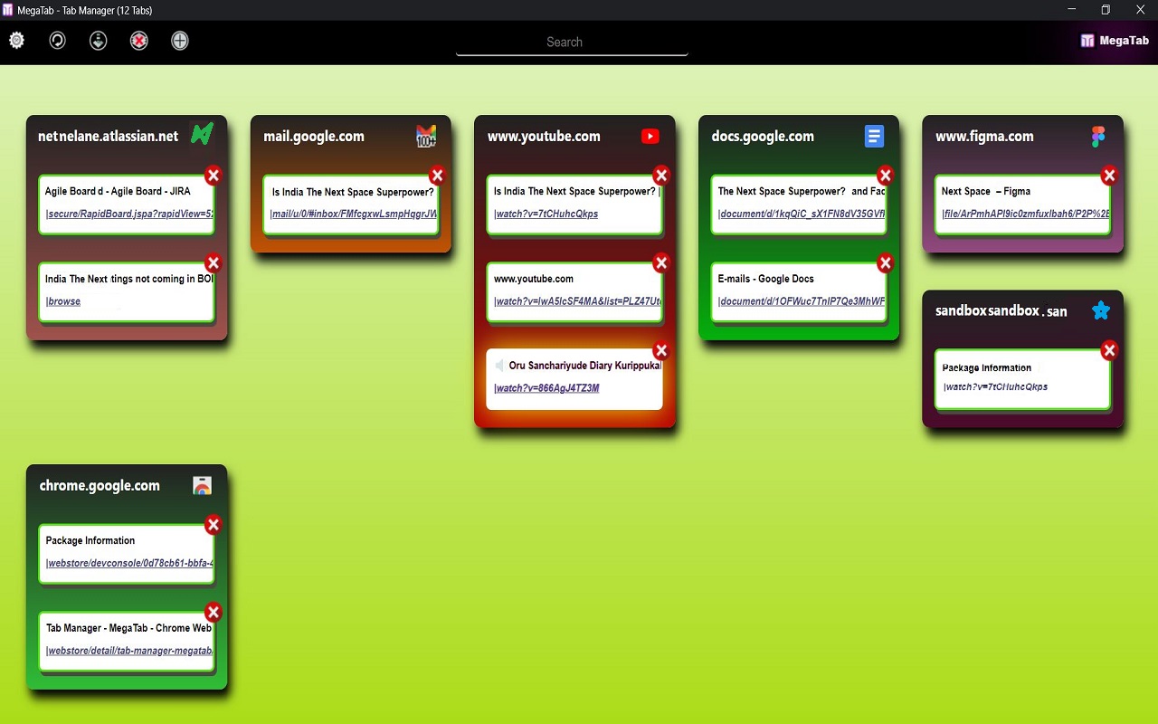 Tab Manager - MegaTab chrome谷歌浏览器插件_扩展第1张截图