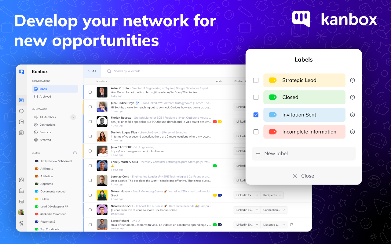 Kanbox, Linkedin Automation and CRM chrome谷歌浏览器插件_扩展第3张截图
