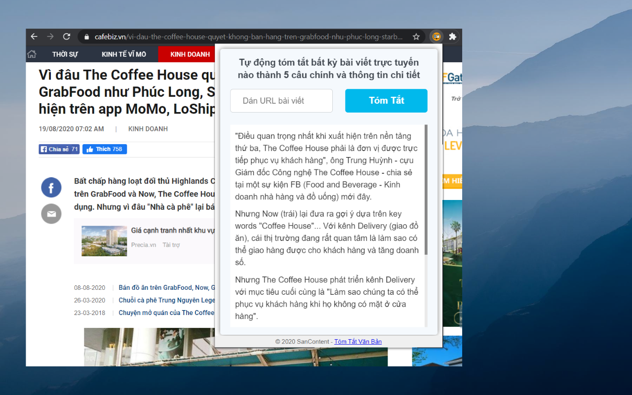 Tóm Tắt Văn Bản - Tóm Tắt Bài Viết chrome谷歌浏览器插件_扩展第1张截图