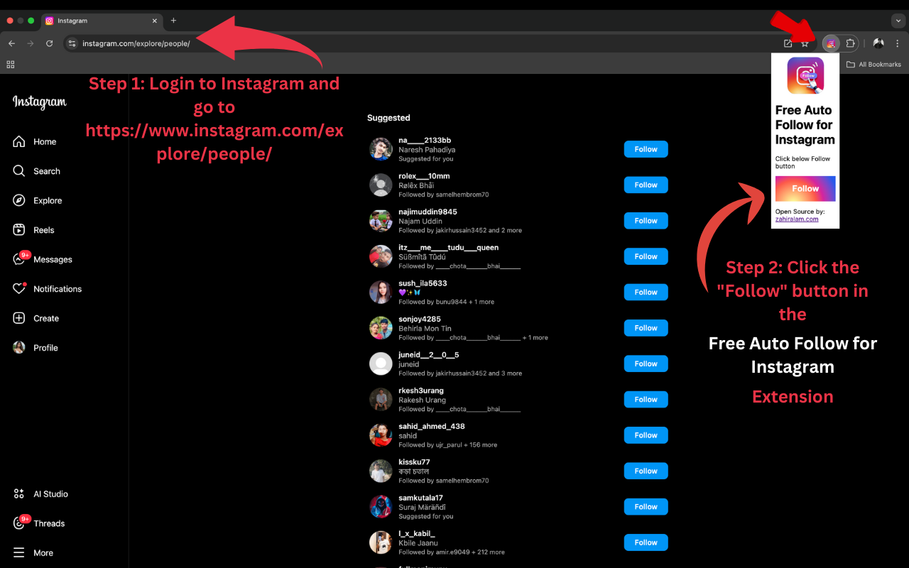 Free Auto Follow for Instagram chrome谷歌浏览器插件_扩展第2张截图