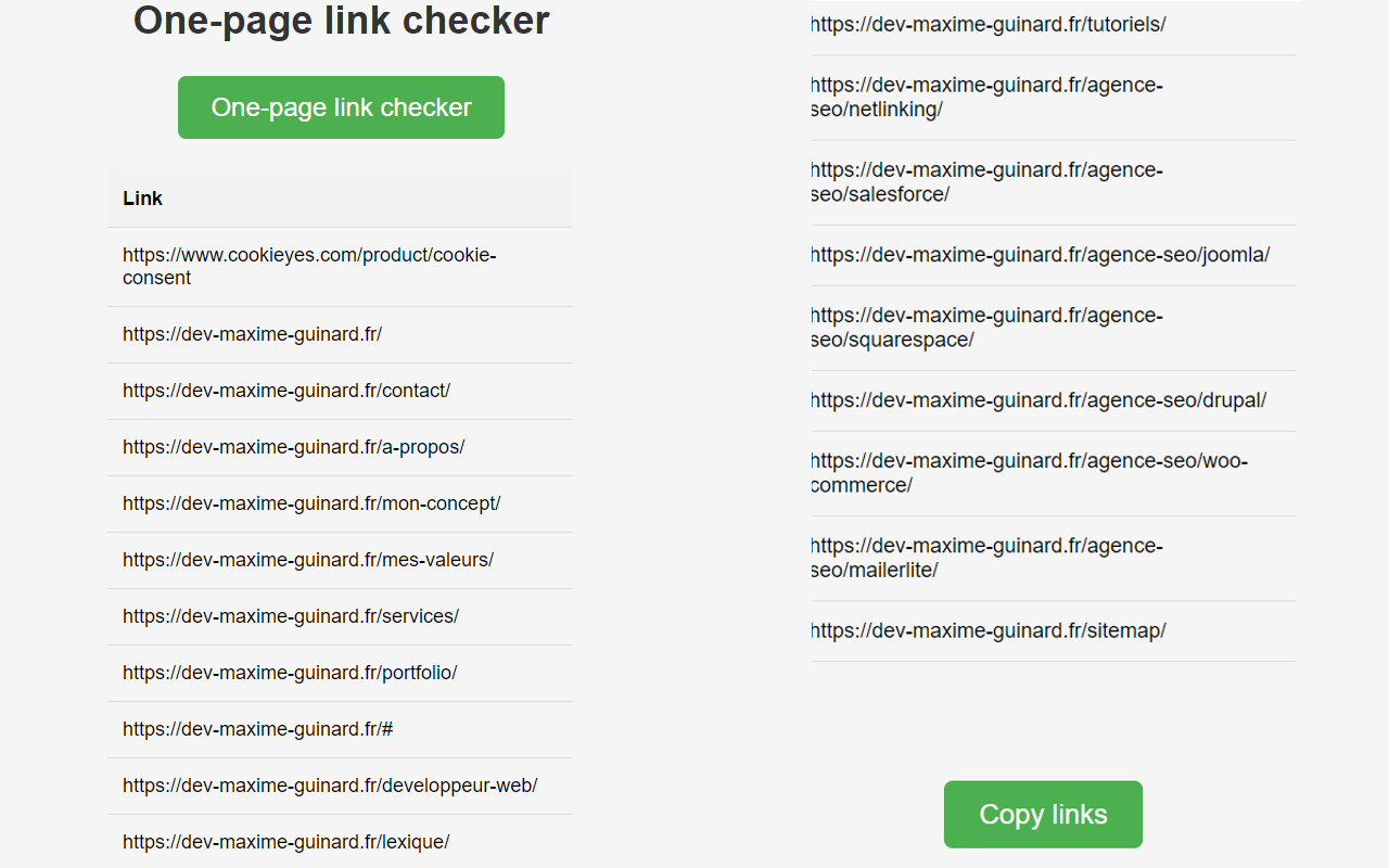 One-page link checker 🔗 chrome谷歌浏览器插件_扩展第1张截图