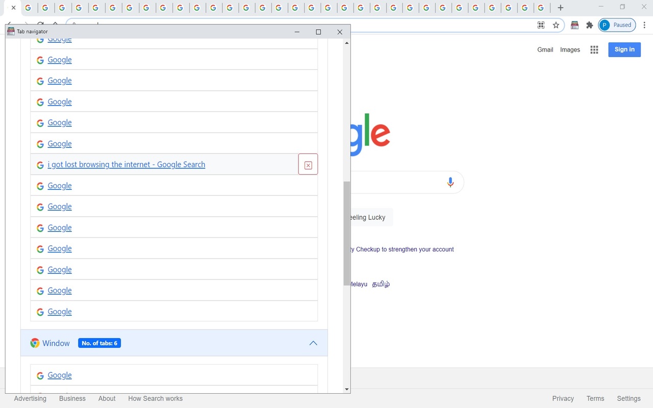 Tab navigator chrome谷歌浏览器插件_扩展第1张截图