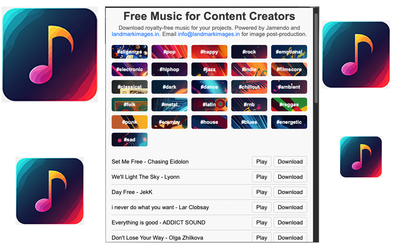 Narin Media - Free Music for Content Creators chrome谷歌浏览器插件_扩展第1张截图