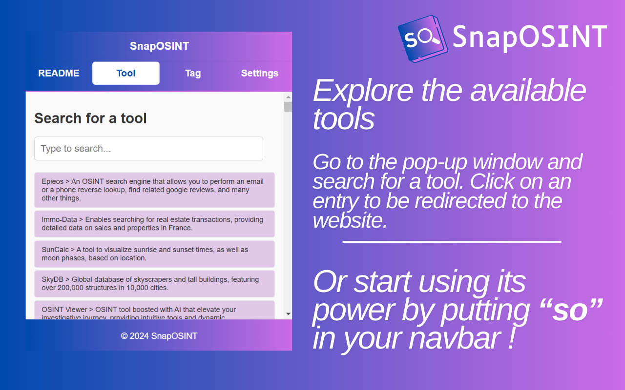 SnapOSINT chrome谷歌浏览器插件_扩展第2张截图
