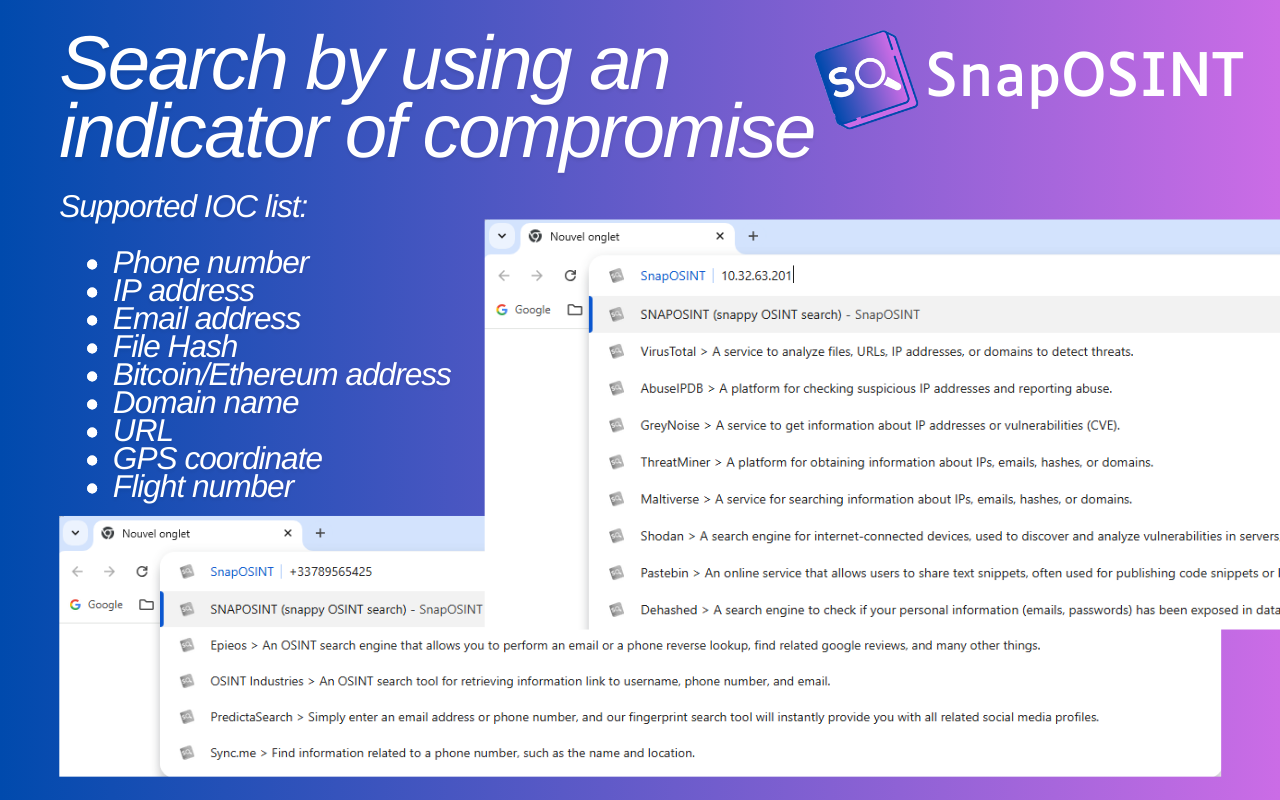 SnapOSINT chrome谷歌浏览器插件_扩展第3张截图