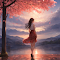 Girl and Sakura Live Wallpaper