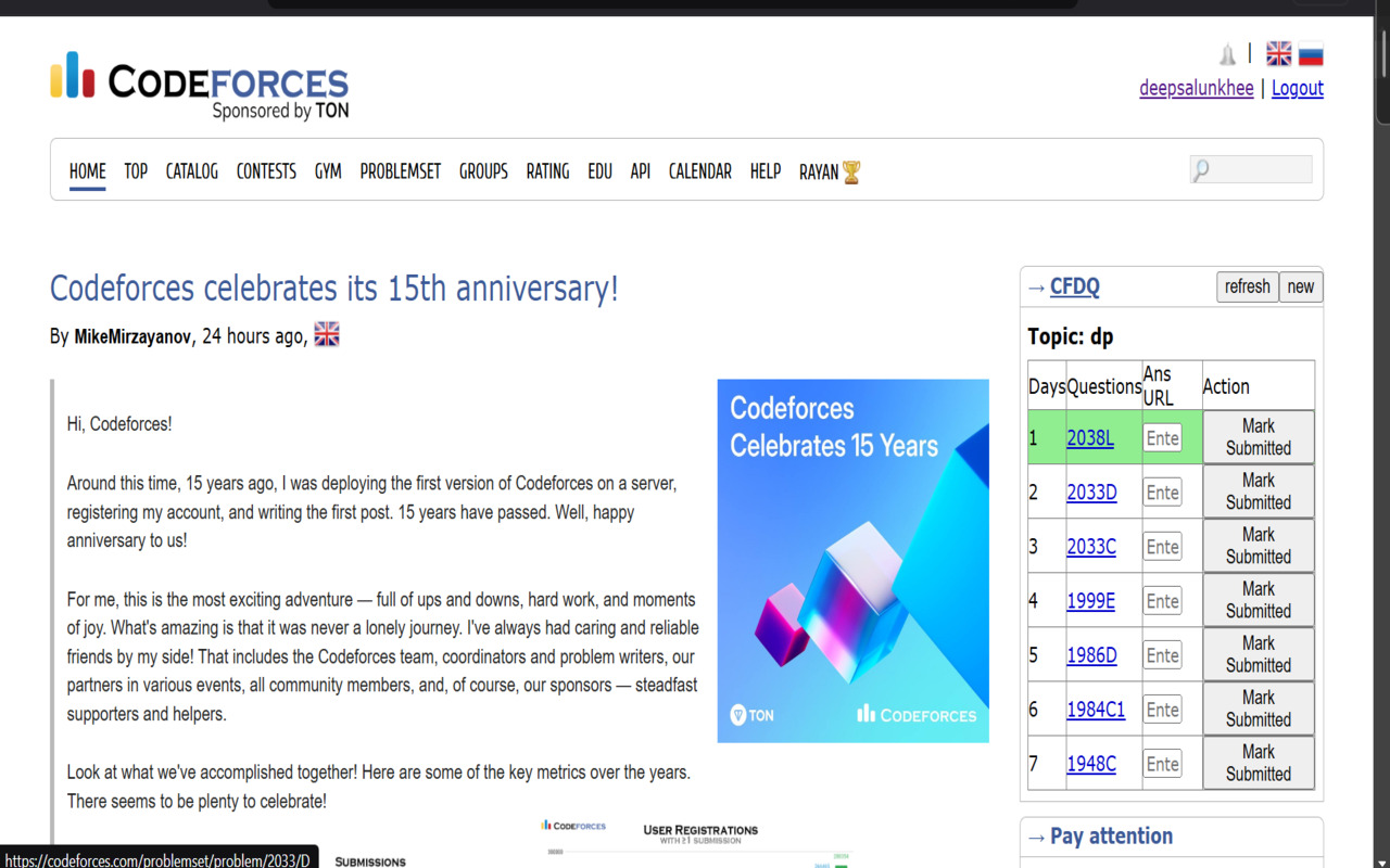 Codeforces Daily Question chrome谷歌浏览器插件_扩展第1张截图