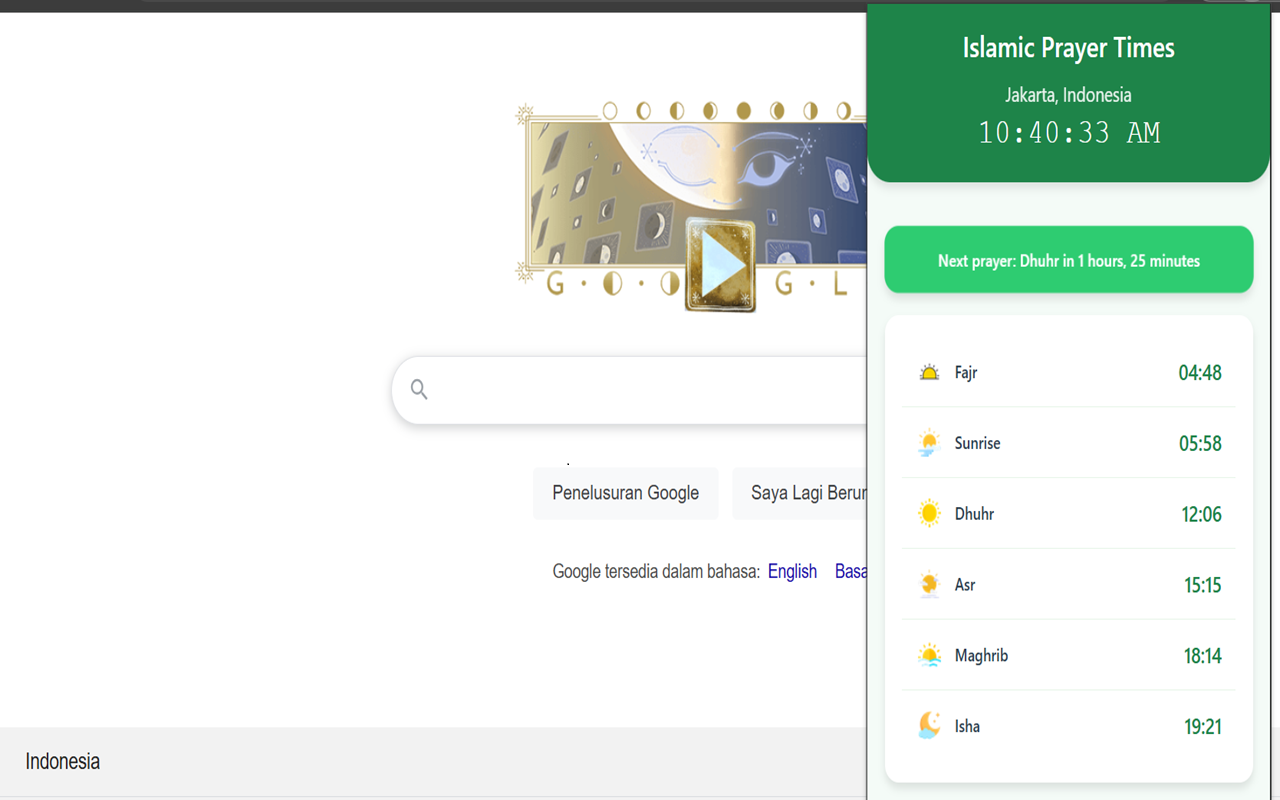 Islamic Prayer Times chrome谷歌浏览器插件_扩展第2张截图