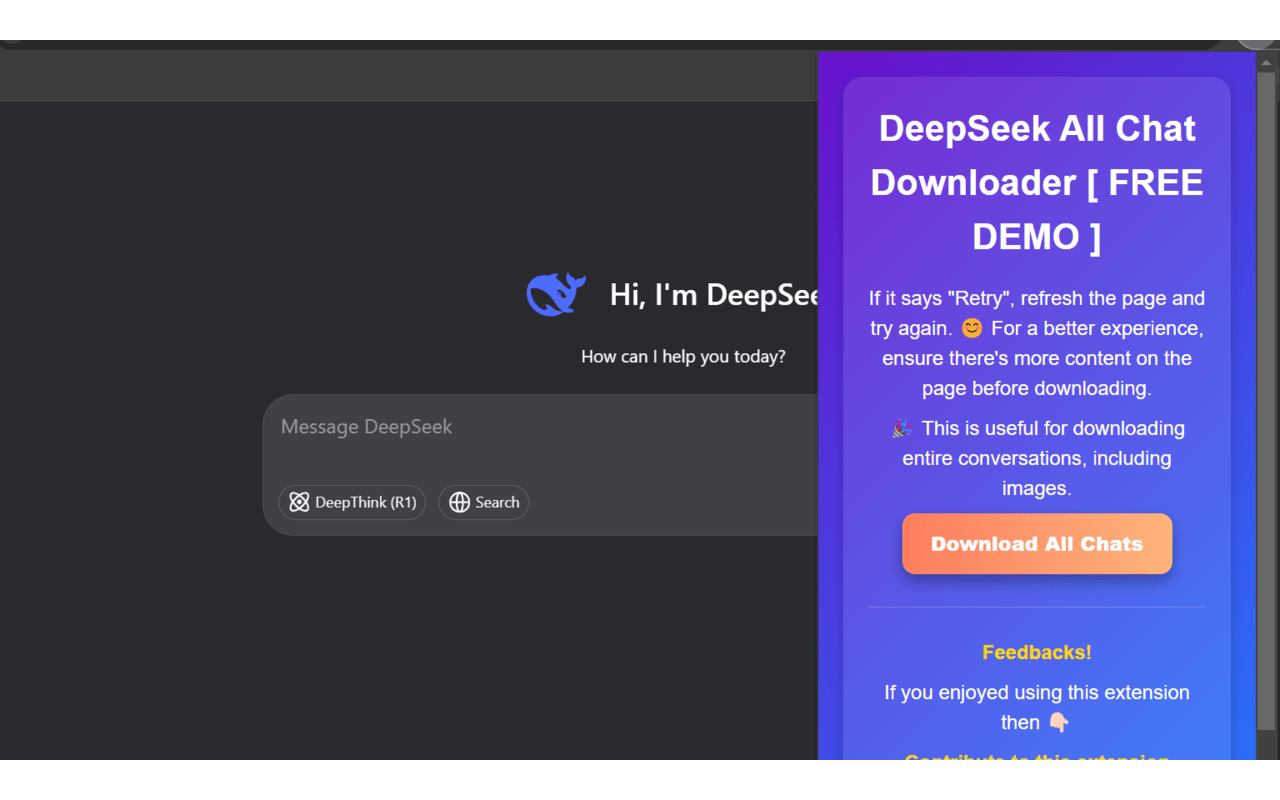 Deepseek All Chat Downloader chrome谷歌浏览器插件_扩展第1张截图