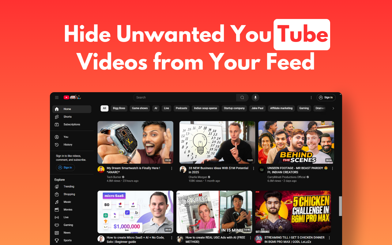 YouTube Keyword Blocker - Hide Unwanted Videos from Your Feed chrome谷歌浏览器插件_扩展第2张截图