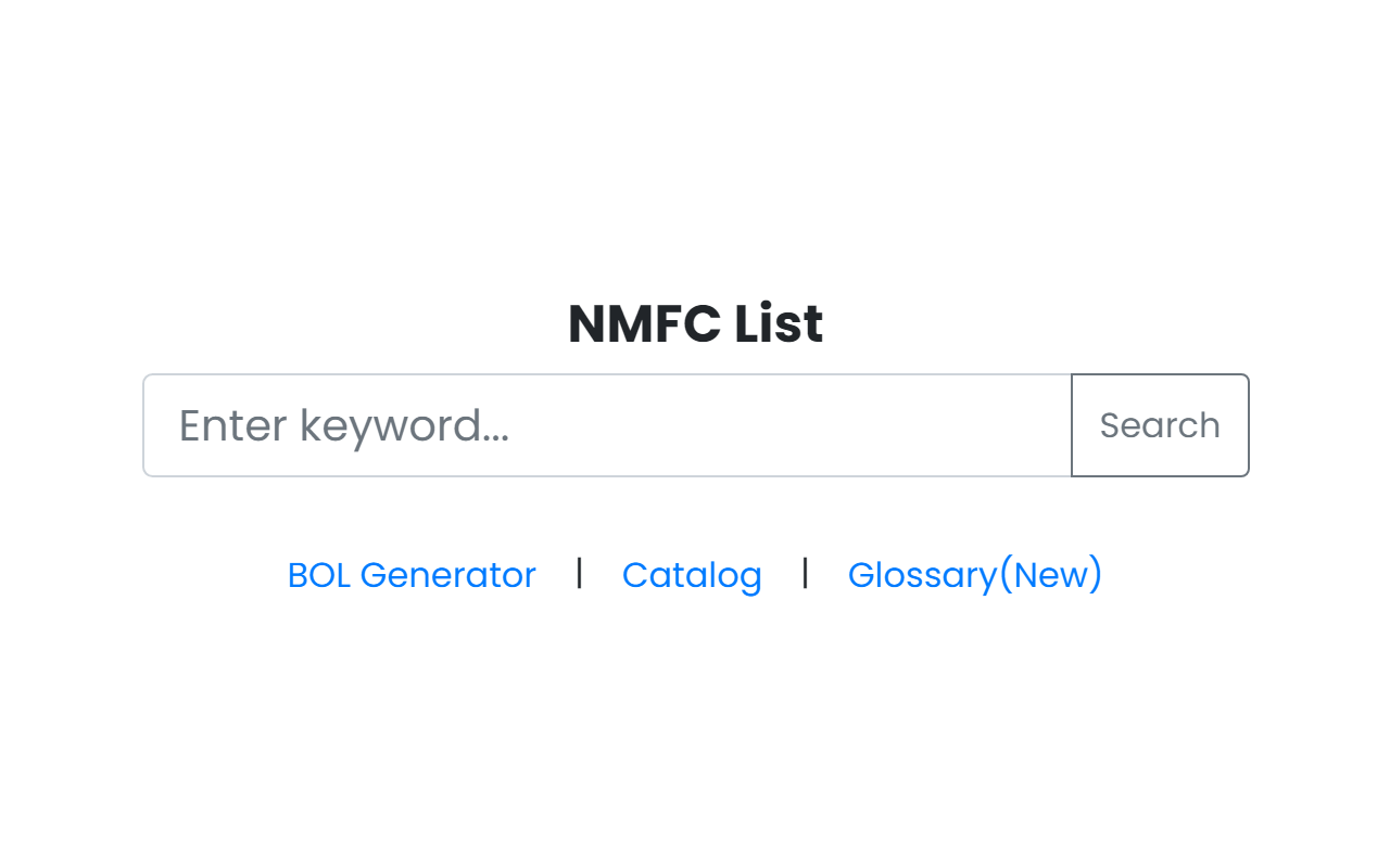 NMFC Code Lookup chrome谷歌浏览器插件_扩展第1张截图