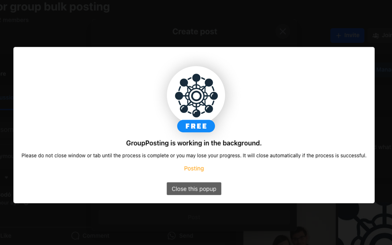 GP LITE: FB™️ Group Bulk Poster - Simple, Free, Easy Posting - chrome谷歌浏览器插件_扩展第2张截图