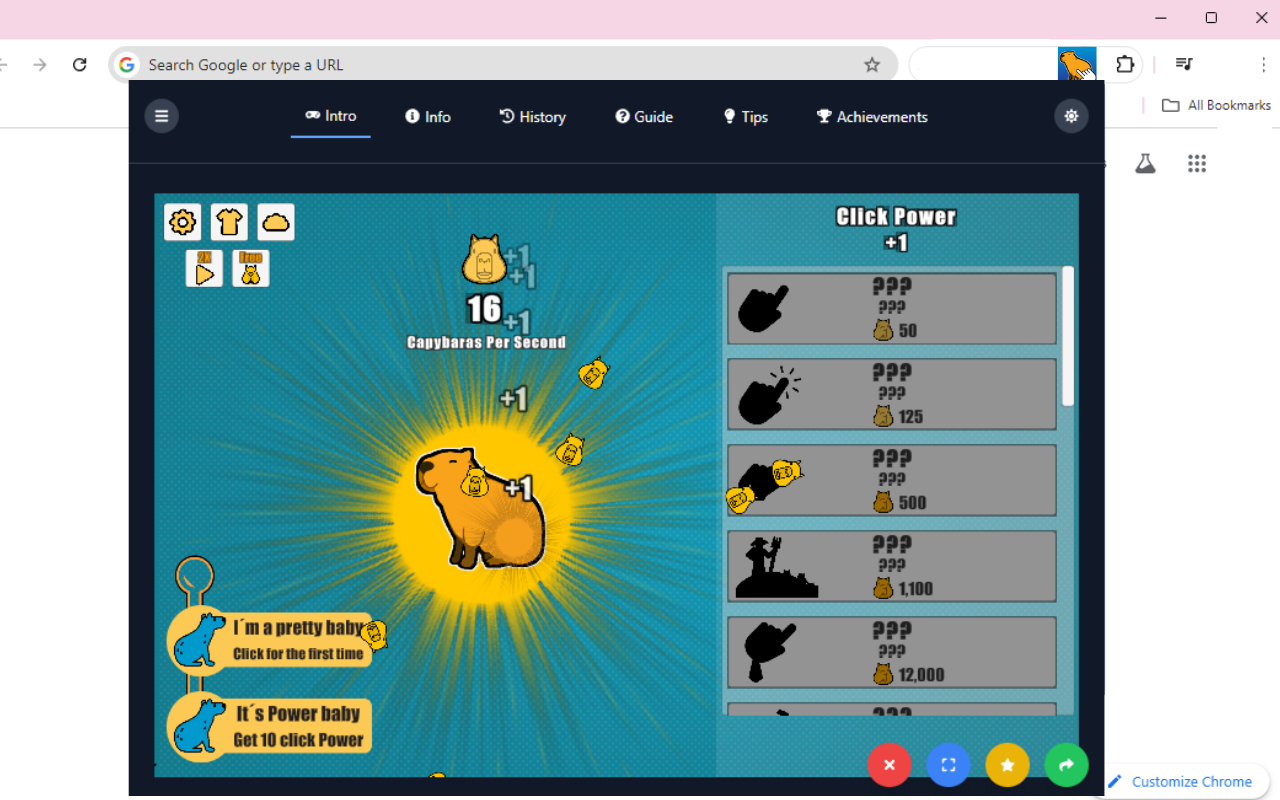 Cabybara Clicker HTML5 chrome谷歌浏览器插件_扩展第2张截图