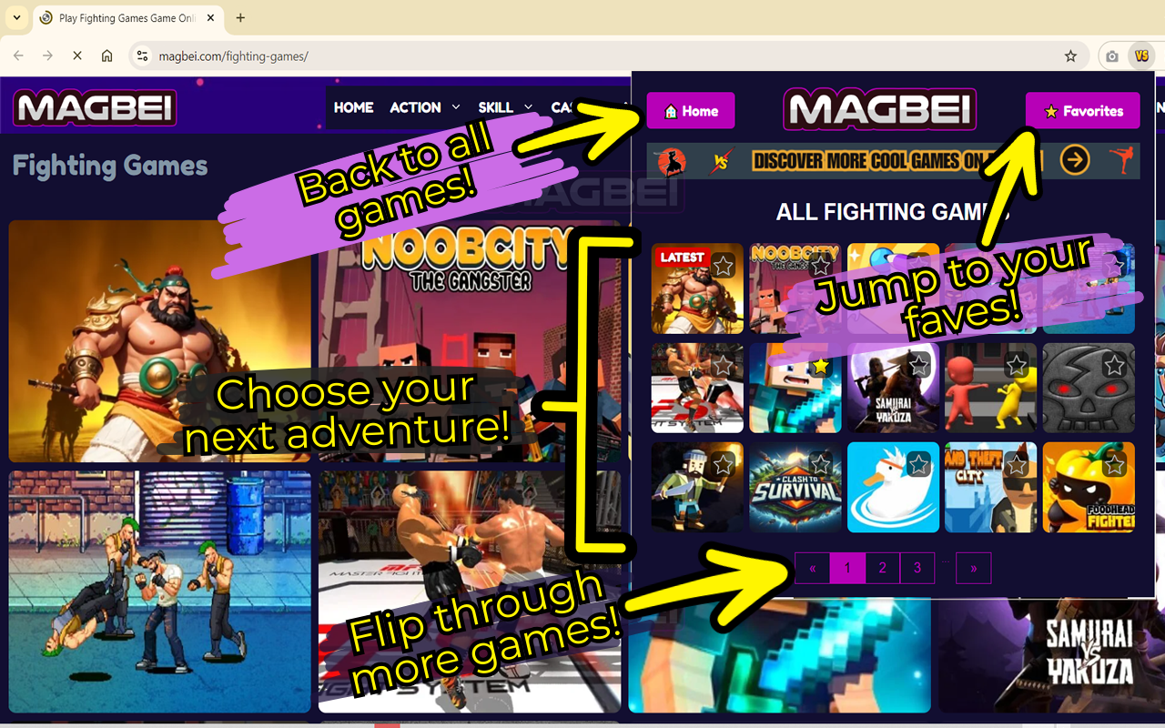 Fighting Games Collection 🥊🎮: Explore, Favorite & Play [Launcher] ⚔️ chrome谷歌浏览器插件_扩展第3张截图
