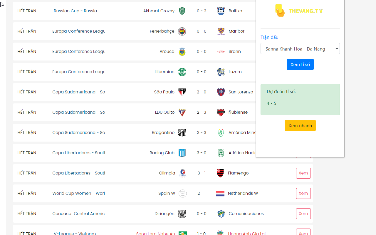 Thevang - Trực Tiếp Bóng Đá chrome谷歌浏览器插件_扩展第2张截图