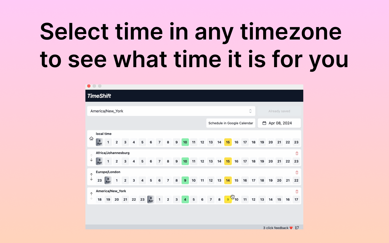 Time⚡️Shift: Time Zones for Meetings chrome谷歌浏览器插件_扩展第2张截图