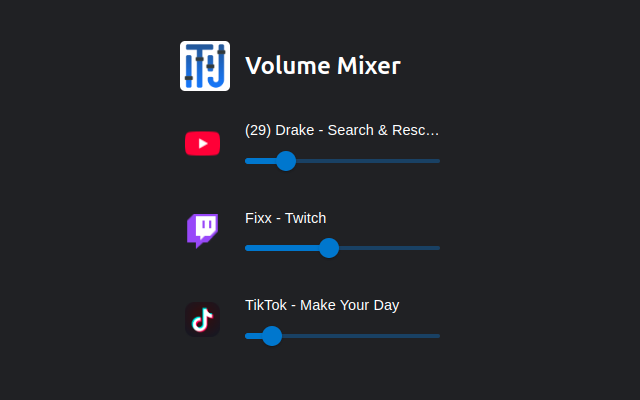 TJ Volume Mixer chrome谷歌浏览器插件_扩展第1张截图