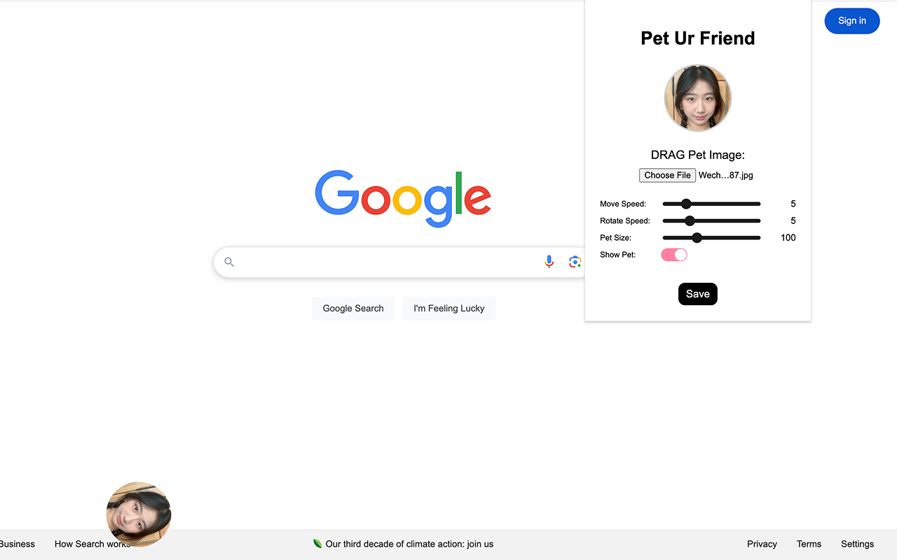 Pet Ur Friend chrome谷歌浏览器插件_扩展第1张截图