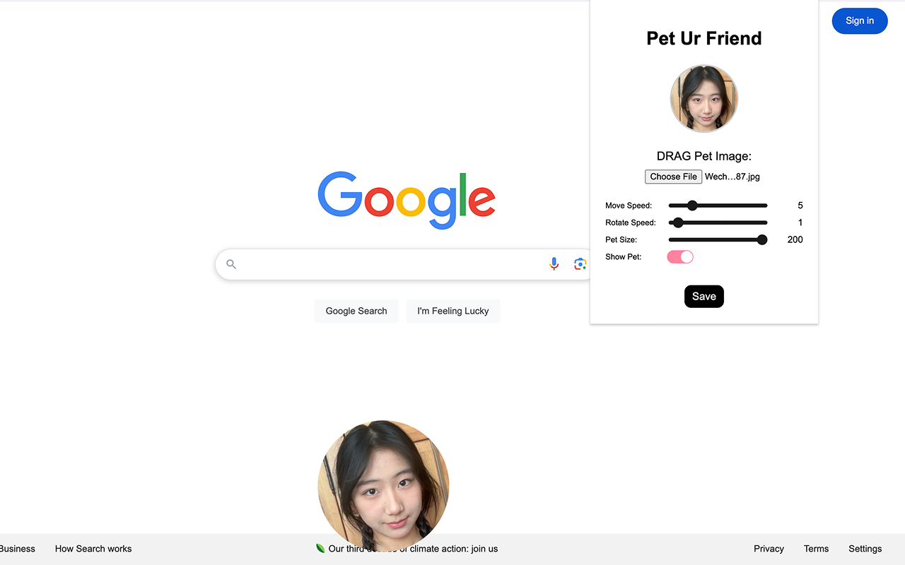 Pet Ur Friend chrome谷歌浏览器插件_扩展第2张截图