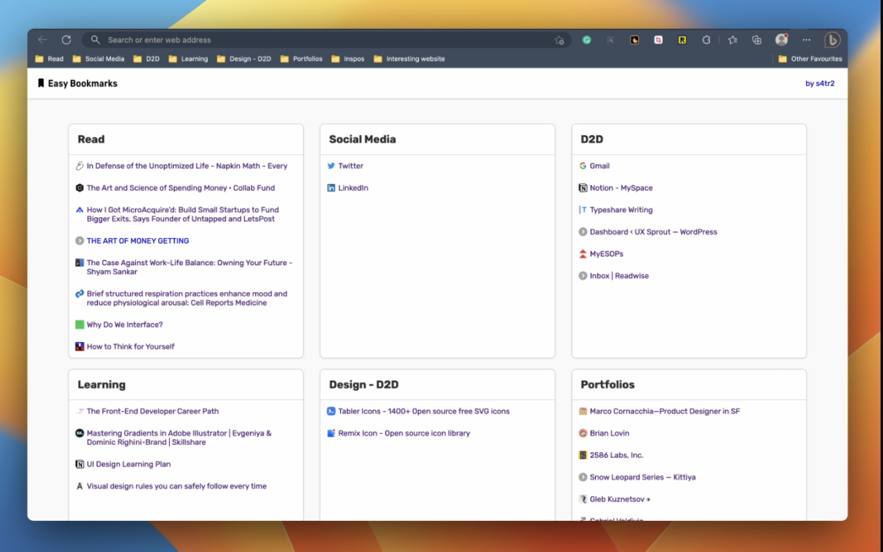 Easy Bookmarks chrome谷歌浏览器插件_扩展第1张截图