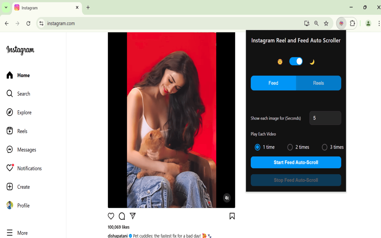 Reel and Feed Auto Scroller chrome谷歌浏览器插件_扩展第3张截图