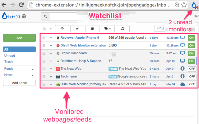 Distill Web Monitor chrome谷歌浏览器插件_扩展第1张截图