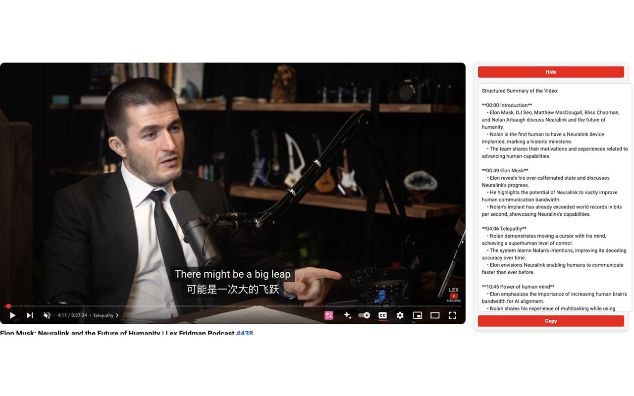 YouTubeSummary-Free chrome谷歌浏览器插件_扩展第1张截图