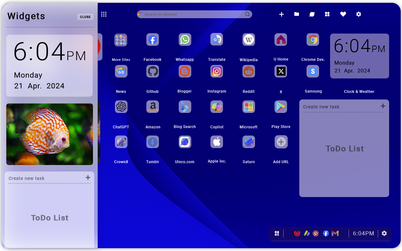 Saturn IOS/Android like Start Page chrome谷歌浏览器插件_扩展第3张截图