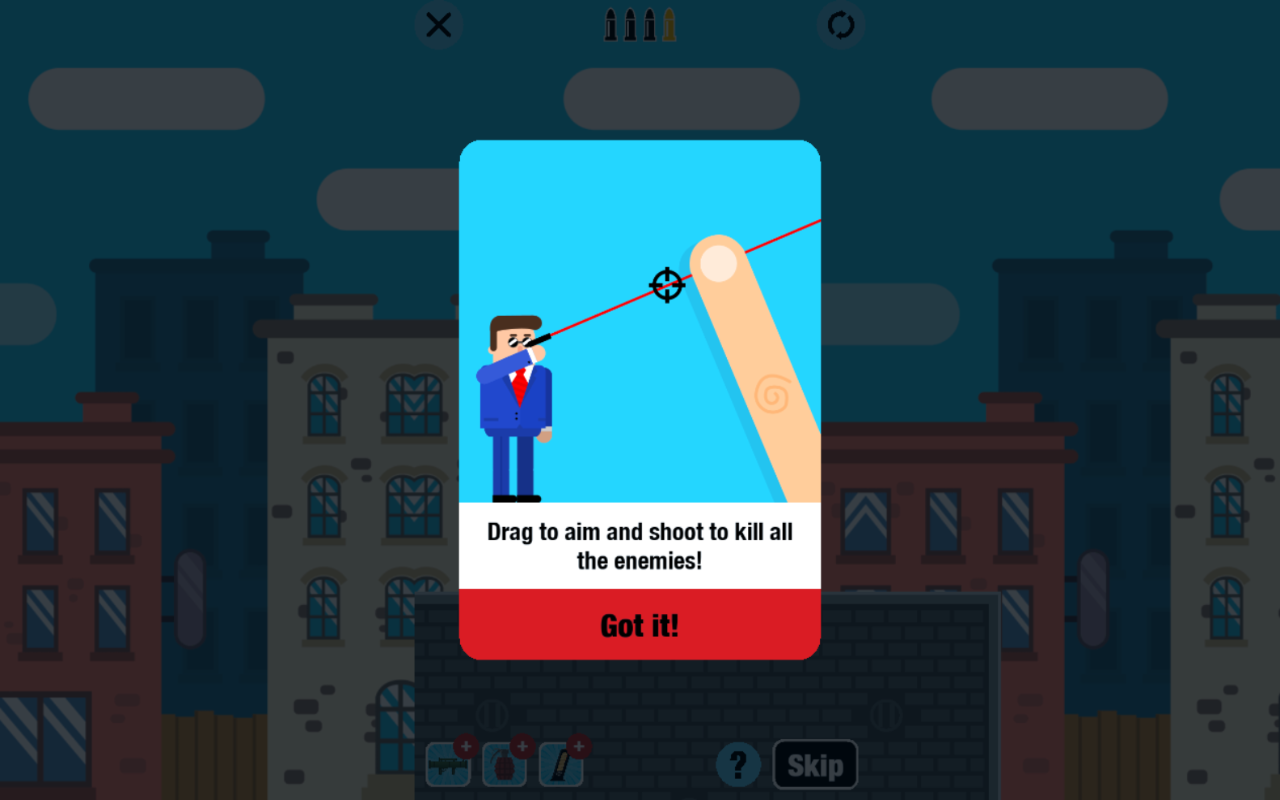 Mr Bullet 游戏 - 通过战略射击掌握物理难题！ chrome谷歌浏览器插件_扩展第4张截图