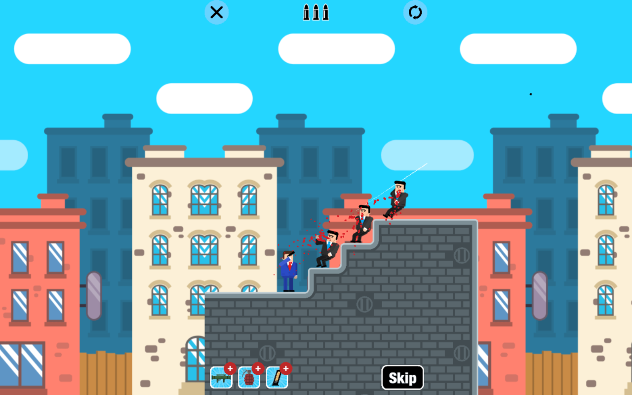 Mr Bullet 游戏 - 通过战略射击掌握物理难题！ chrome谷歌浏览器插件_扩展第5张截图