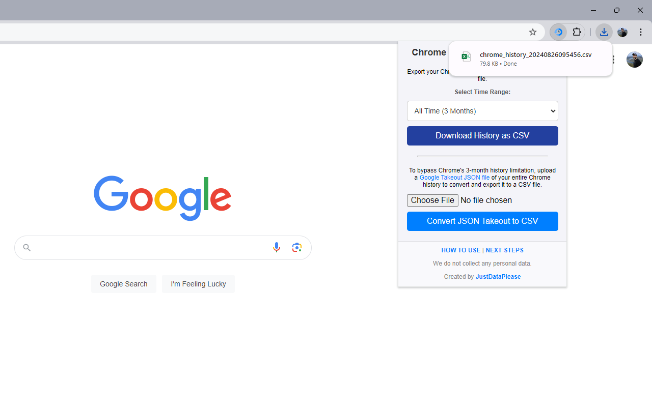 Chrome History Analysis to CSV chrome谷歌浏览器插件_扩展第3张截图