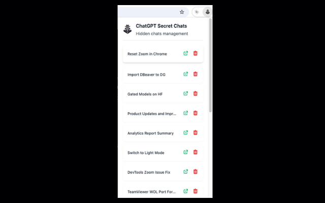 ChatGPT Hide Secret Chats & Private mode chrome谷歌浏览器插件_扩展第1张截图