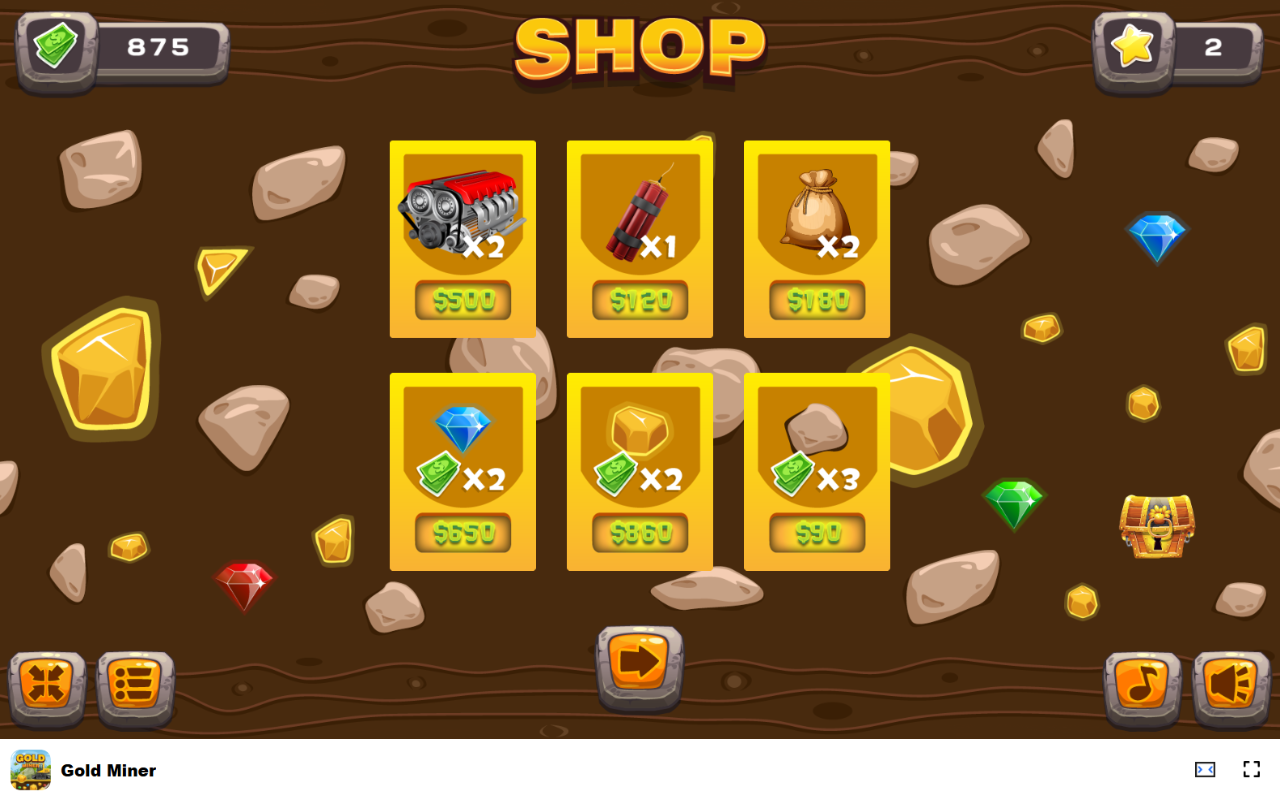Gold Miner 在浏览器中游戏 - 免费且离线可用 chrome谷歌浏览器插件_扩展第2张截图