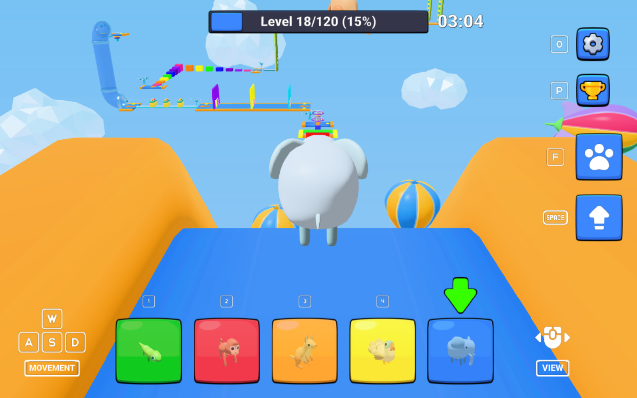 Animal Obby 游戏 - 控制可爱的动物在 3D 障碍课程中！ chrome谷歌浏览器插件_扩展第3张截图