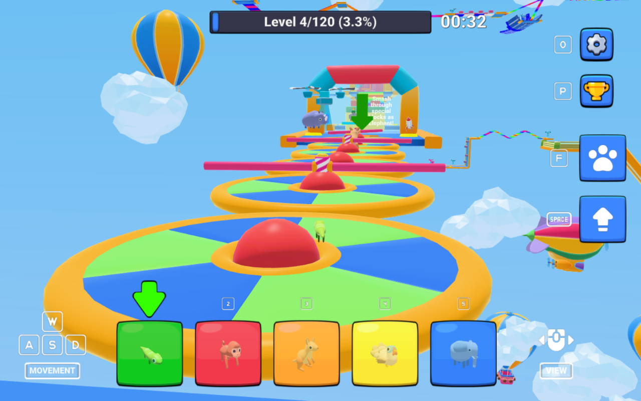 Animal Obby 游戏 - 控制可爱的动物在 3D 障碍课程中！ chrome谷歌浏览器插件_扩展第4张截图