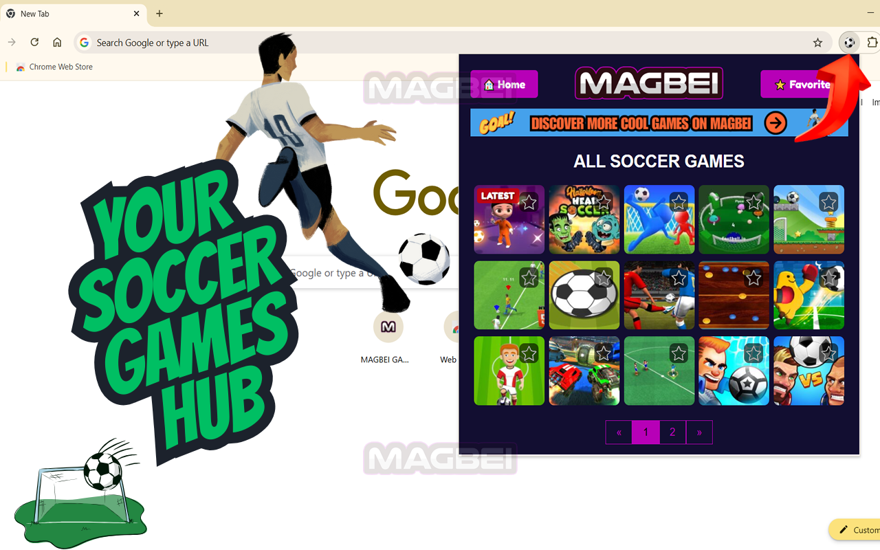Soccer Games Collection: Explore ⚽️ Favorite ⭐ Play [Launcher] 🎮🔥 chrome谷歌浏览器插件_扩展第1张截图