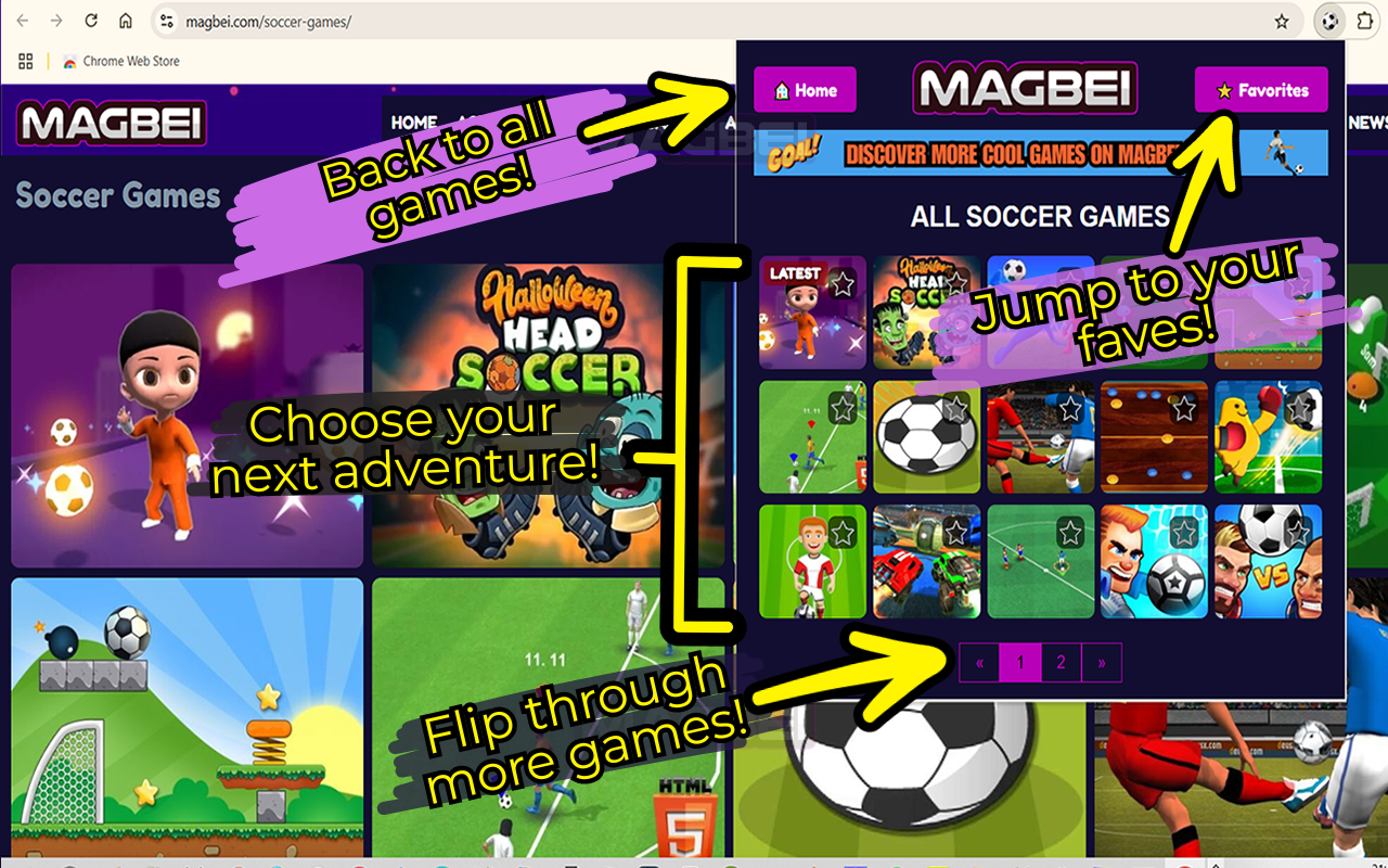 Soccer Games Collection: Explore ⚽️ Favorite ⭐ Play [Launcher] 🎮🔥 chrome谷歌浏览器插件_扩展第3张截图