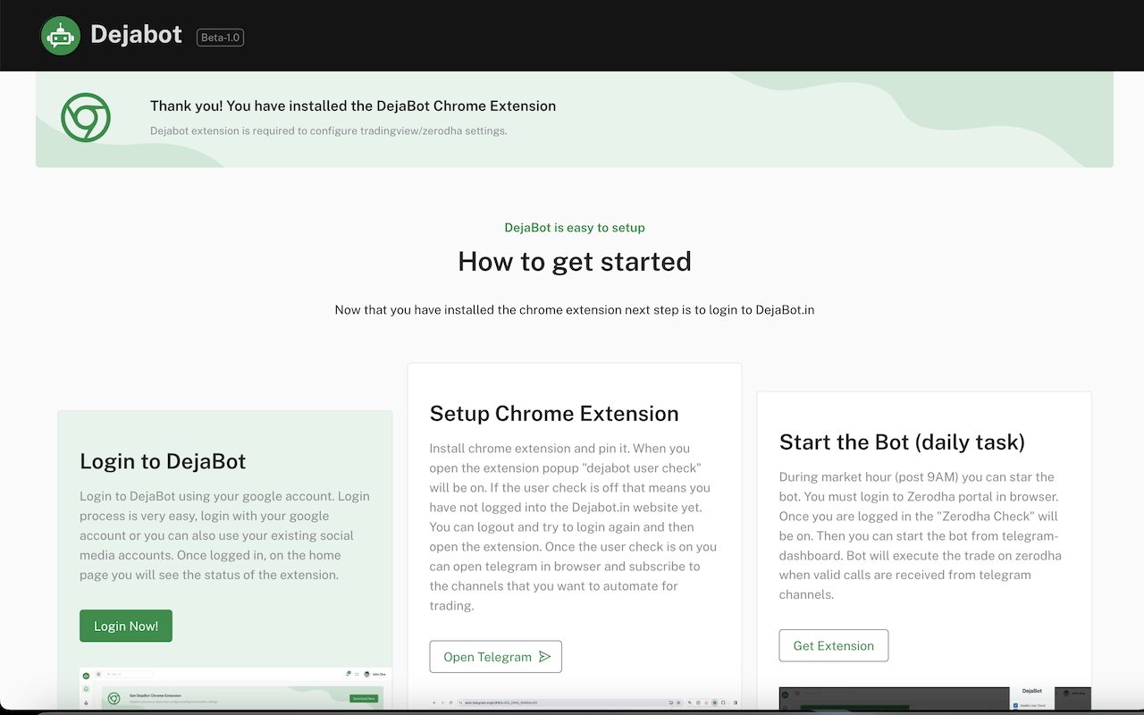 DejaBot - Trading Automation chrome谷歌浏览器插件_扩展第3张截图