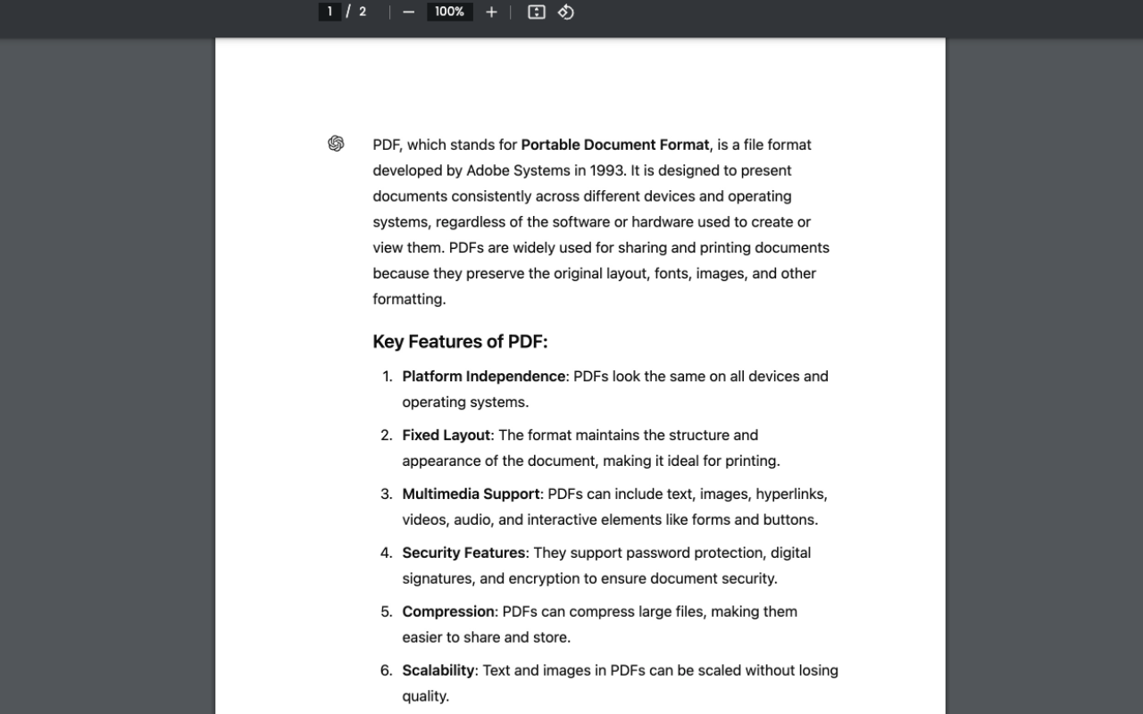 ChatGPT to PDF chrome谷歌浏览器插件_扩展第1张截图