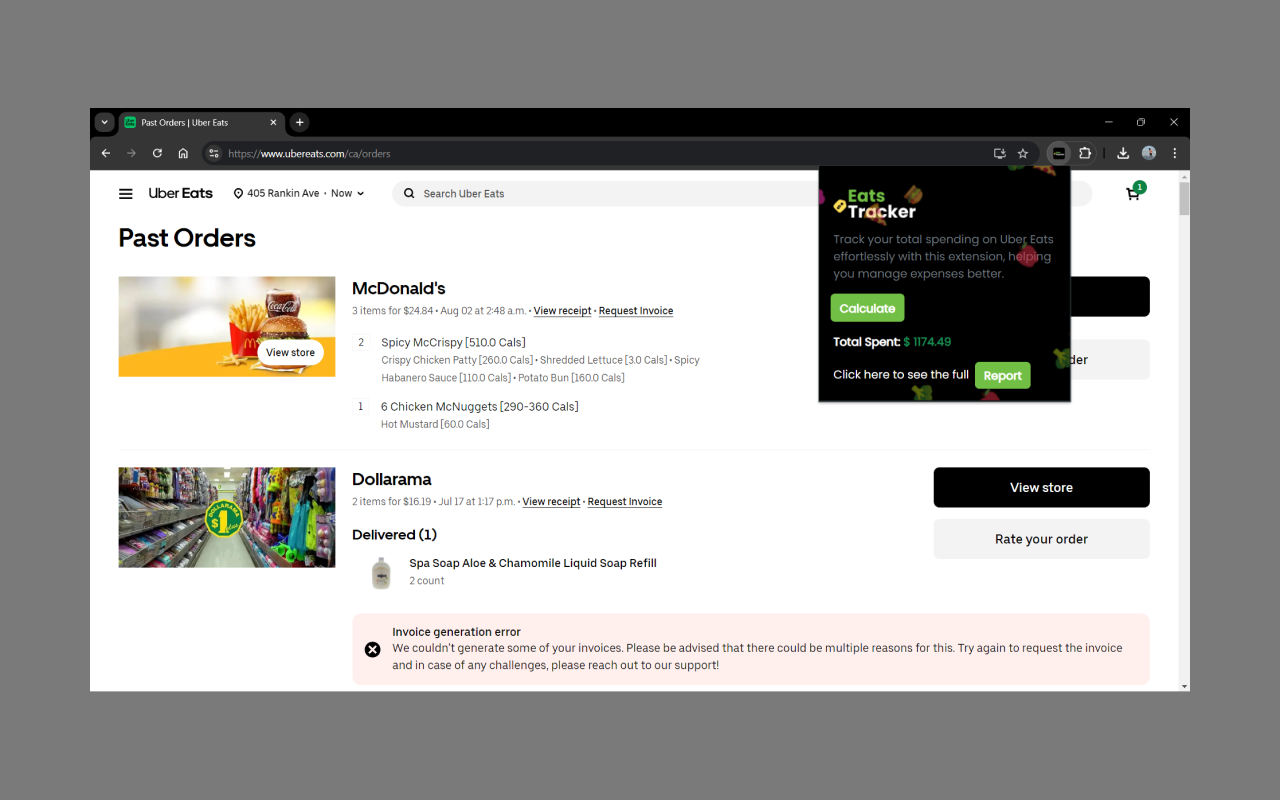 Eats Tracker chrome谷歌浏览器插件_扩展第1张截图